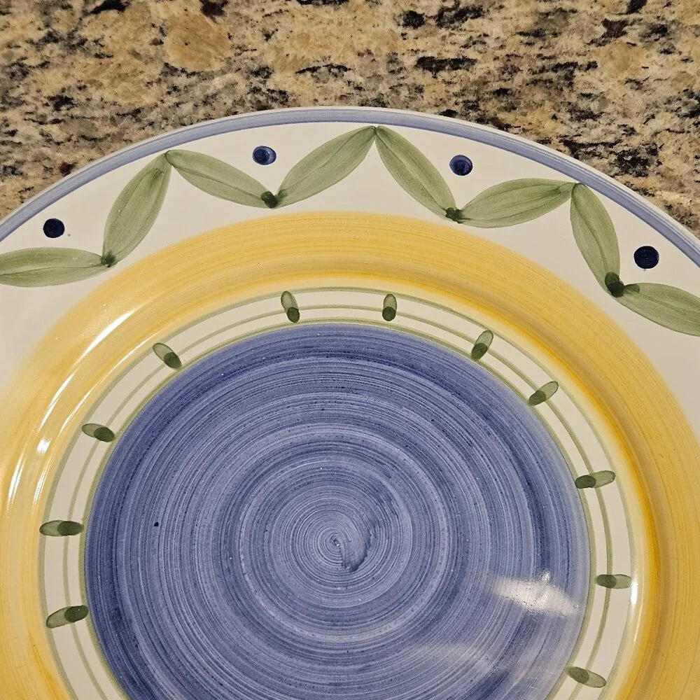 RARE WILLIAMS SONOMA ITALY MARISOL HANDPAINTED SPRING BLUE DINNER PLATE